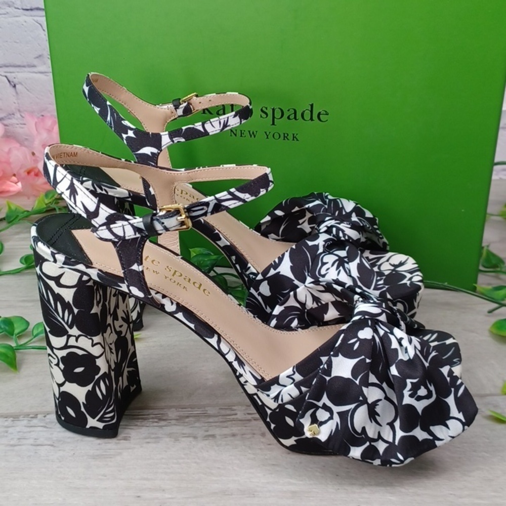 Kate Spade New York Lucie Tropical Foliage Floral Print Platform Sandals NIB